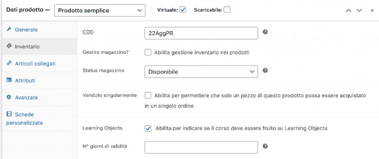 Modifica il prodotto ‹ Pidueci Srl — WordPress