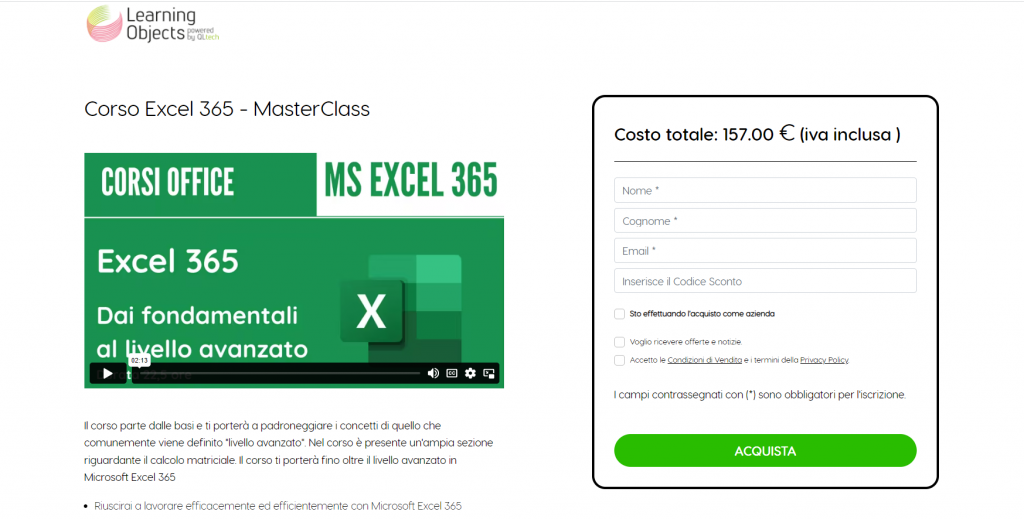 vendita corsi online esempio vendita corsi online esempio