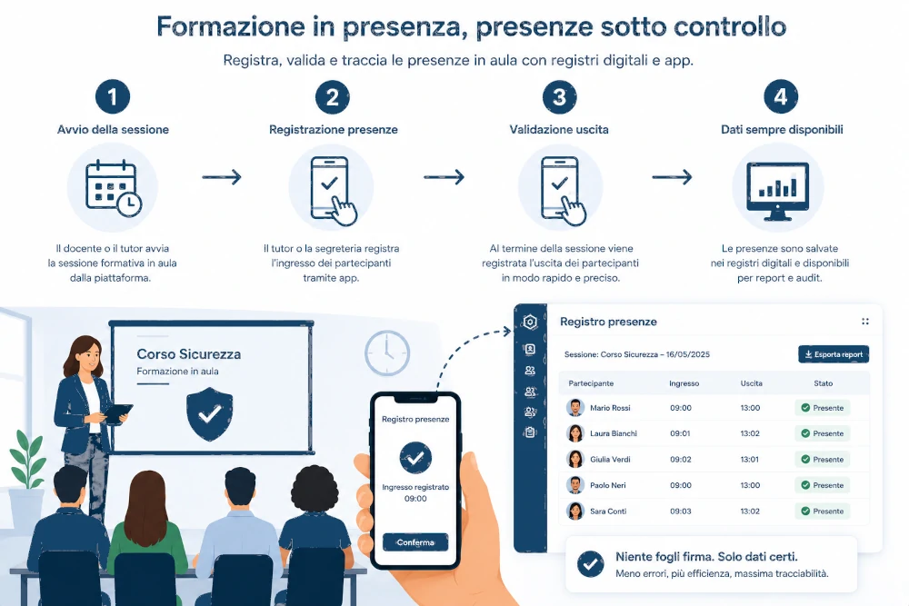 Registro presenze digitale per corsi in aula